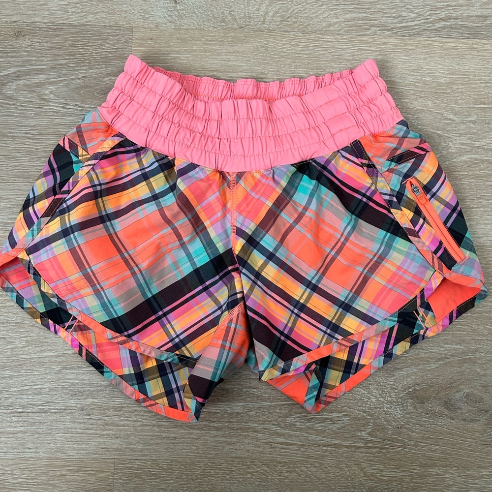 Lululemon Tracker Short in Rad Plaid reflective